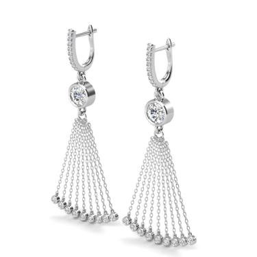 Imagem de Cate & Chloe Brincos de gota Jackie, brincos de ouro branco 18k com cristais de zircônia cúbica, brincos para mulheres, casamento, aniversário, joias modernas, Metal, Zircônia cúbica