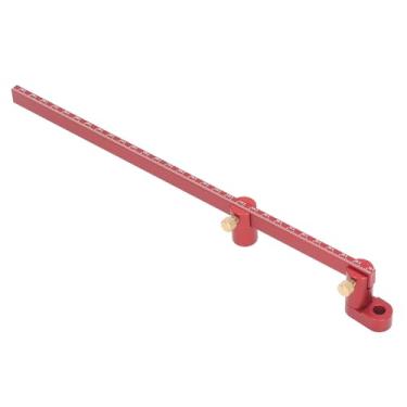 Imagem de WALFRONT Régua de Círculo de Liga de Alumínio de 300 Mm para Trabalhar Madeira Com Botão de Latão de Escala Gravada, Medidor de Rabiscos de Carpinteiro Ideal