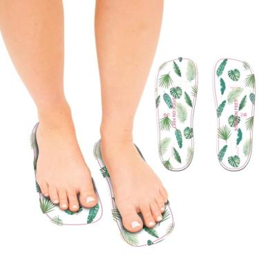 Imagem de STICKONFEET 60 Pares (120 Pés) De Protetores Descartáveis Para Pés, Bronzeamento Artificial Com Aerógrafo E Padrão Folha Palmeira, Da Fashionable Design
