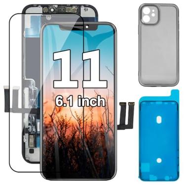 Imagem de EFAITHFIX Tela LCD de substituição para iPhone 11, montagem de moldura de 6,1 polegadas, tela sensível ao toque, digitalizador Full HD 3D para A2111, A2223, A2221 com adesivo à prova d'água, protetor