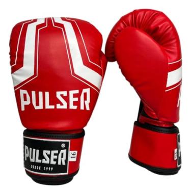 Imagem de Luva de Boxe Muay Thai Adoma Vermelho Iron Branco PU Injetado - Pulser Fight (12oz)