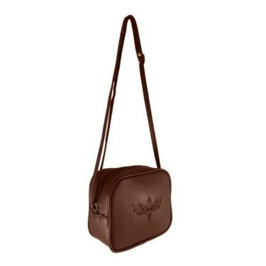 Imagem de Bolsa Quadrada Topgrife Estampa Ave Fenix Couro Marrom Único