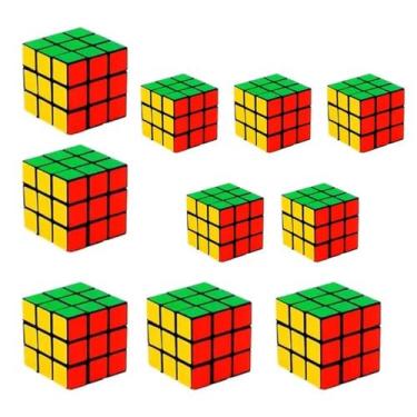 Imagem de Kit 10 Cubos Mágico Interativo 3x3 Clássico Dia das Crianças - Genéric