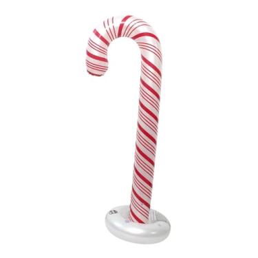 Imagem de Fancyes Enfeite de Natal inflável, bengala de doces, suprimentos para festa, decoração de Natal multiuso para quintal, jardim, porta da frente, sala de estar, Style a