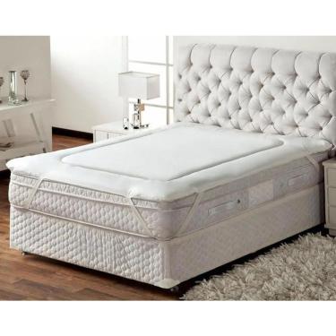 Imagem de Protetor Colchão Casal Pillow Top Toque Aveludado 140X190Cm