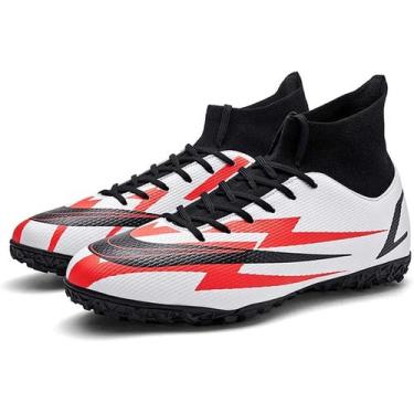 Imagem de Tênis de futebol masculinos de futebol com pontas longas, couro e borr