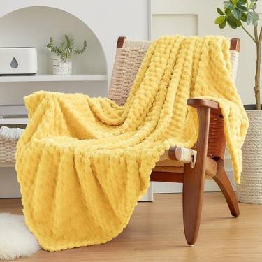 Imagem de Cobertor de lã EXQ Home Turtle Shell Jacquard Twin Yellow