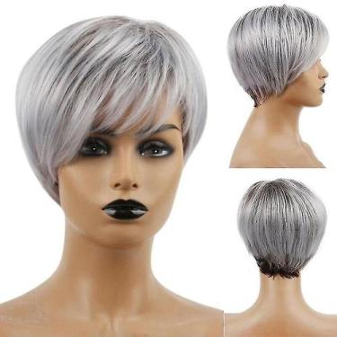 Imagem de Extensões de cabelo feminino corte curto pixie perucas ombre cabelo ci