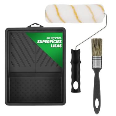 Imagem de CONDOR Kit Para Pintura Pequenos Reparos - Conjunto Faça Você Mesmo com Pincel, Rolo de Lã e Bandeja para Tinta - Ideal para Pintar Parede, Móveis e Mais