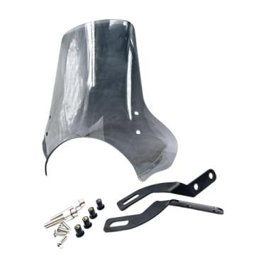 Imagem de MotiveTech para- de motocicleta, divisor de para-, proteção contra vento, defletor de vento na carenagem frontal, para- de onda grande, Cinza