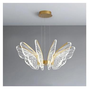 Imagem de Moderno - Lustre LED Borboleta Deluxe Base Dourada Minimalista - Iluminação para Sala de Jantar Decoração para Casa Lustre Luminária