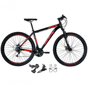 Imagem de Bicicleta Aro 29 Gta Start 21v Shimano Alumínio Freio Hidráulico Garfo Suspensão - Preto-vermelho Tam.17