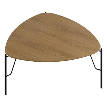 Imagem de Mesa De Centro Para Sala De Estar Alta Pés Industrial Preto Alef I03 Louro - Lyam Decor