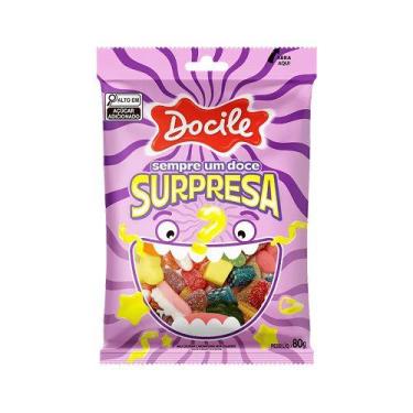 Imagem de 2 Pacotes Bala de Gelatina Docile Surpresa 80g, 2 unidades
