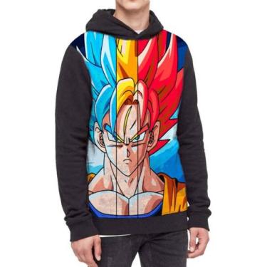 Imagem de Moletom Com Capuz Dragon Ball Saiyajin  Ref:693 - smoke, Preto, GG