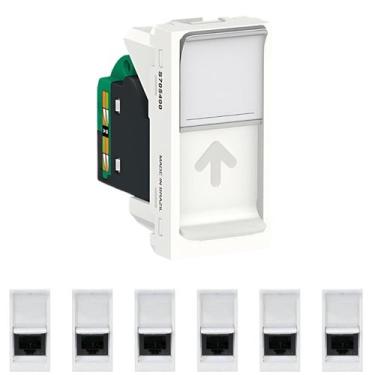 Imagem de 7 Módulo Tomada Rj45 8 Fios Upt Cat5e Schneider Linha Orion S70540004