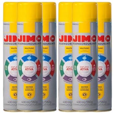 Imagem de Jimo Desengordurante Espuma Limpeza Pesada Remove Gordura Multiuso 6un 400ml