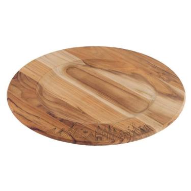 Imagem de Sousplat Redondo Tramontina Casa Natal Em Madeira Teca Fsc Com Acabamento Em Óleo