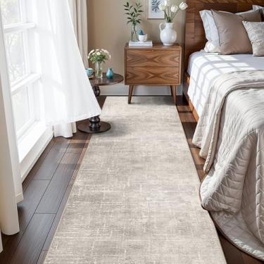 Imagem de Tapete de cozinha abstrato 5 x 25 cm - Tapetes laváveis de 3 m para pia de madeira antiderrapante tapete de entrada de corredor tapete macio tapete de casa de fazenda para banheiro sala de estar