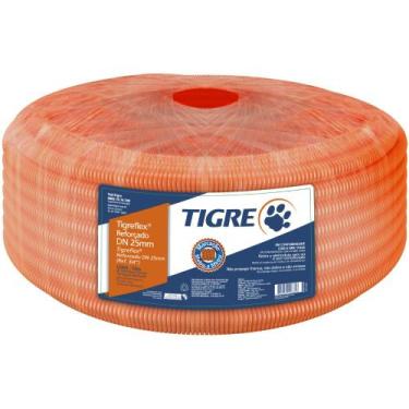 Imagem de Eletroduto Flexível Corrugado Reforçado 50m 25mm Laranja - 14211250 - 
