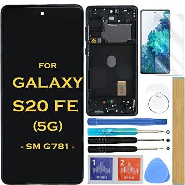 Imagem de HLTECH Substituição de tela LCD sensível ao toque digitalizador com moldura para SAMSUNG GALAXY S20 FE 5G SM-G781 G781B G781U G781F/DS G781W 6,5 polegadas (sem impressão digital)
