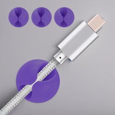 Imagem de 3 peças de clipes de cabo para gerenciamento de fios de mesa, cabos de carregamento USB, escritório, casa, mesa de cabeceira, organização