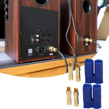 Imagem de 2 conjuntos de conectores de 5 mm banana macho fêmea EC5 plugues banhados a ouro bala banana