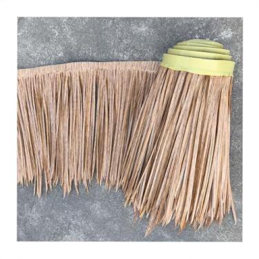 Imagem de Rolo de palha de palmeira simulação rolo de palha de palmeira palha falsa plástico PE palha artificial retardante de chamas antienvelhecimento para capa de guarda-chuva Tiki Bar (amarelo c, 0,5 x 2 m