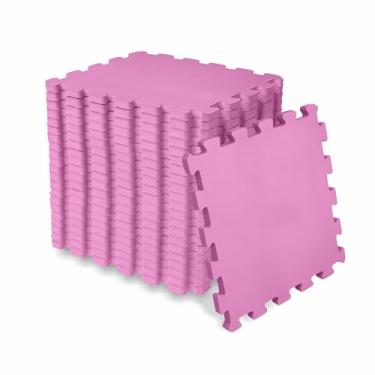 Imagem de SELLER Tapete de Encaixe em EVA – 18 peças 31×31 cm,5mm espessura, superfície antiderrapante, modular tipo quebra-cabeça, piso infantil (Rosa)