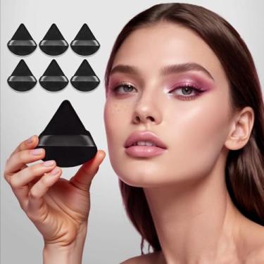 Imagem de 6 Pçs Puff de Maquiagem Macio para Rosto Solto Mineral Corpo Pó Veludo Base Cosmética Esponja Sob os Olhos Beleza Maquiagem Ferramentas