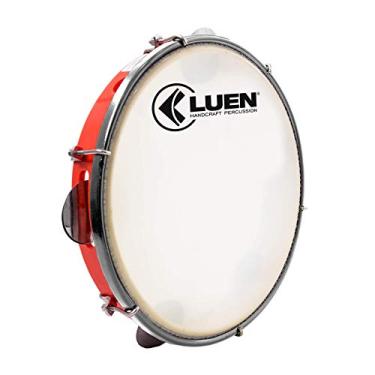 Imagem de Pandeiro 12" Abs Vermelho Plat Inx Ferragem Cromada Leitosa