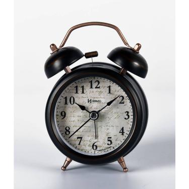Imagem de Despertador Quartz Herweg Ref:2710-262 Preto Fosco Campainha