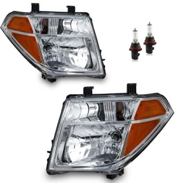 Imagem de KarSpareHub Faróis para Nissan Pathfinder 2005-2007, Nissan Frontier 2005-2008, apenas para modelos de halogênio (lâmpadas incluídas)