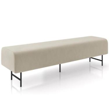 Imagem de Puff Recamier Decorativo Com Pés Industrial 140cm Novara P05 Veludo Be