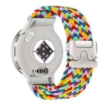 Imagem de Pulseira de nylon elástico trançado compatível com Garmin Venu 3S 2S/Vivoactive 4S/Vivomove 3S/Forerunner 255S/Forerunner 265S, pulseira esportiva elástica macia de 18 mm de liberação rápida para