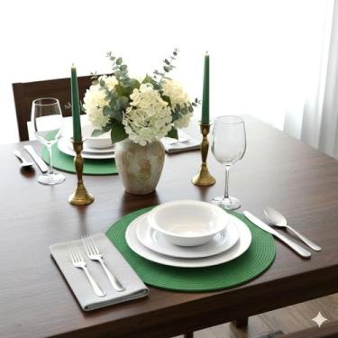 Imagem de Kit Jogo Americano Redondo Mesa Decorativo Jantar Descanso de Prato - 