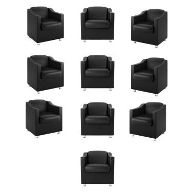 Imagem de Kit 10 Poltronas Tilla Para Salão Recepção ? Preta