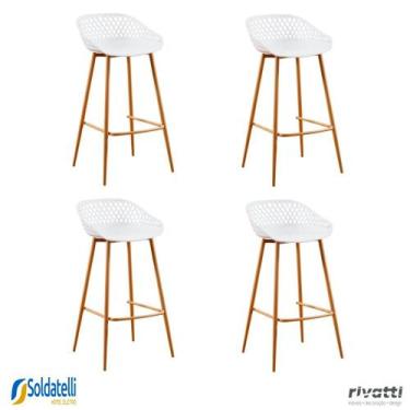 Imagem de Kit 4 Banquetas Clarice Várias Cores - Rivatti, Branco