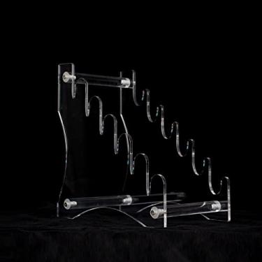 Imagem de ZIDIHUB Suporte de exibição de faca, suporte de exibição de faca de acrílico, adequado para punhal, EDC, mini faca. Comporta 6 facas de bolso. (Transparente)