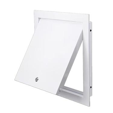 Imagem de Porta de painel de acesso de aço, estrutura de metal reforçado, teto de drywall e acesso ao sótão, uso externo para cozinha (cadeado, 35,5-35,5 cm)