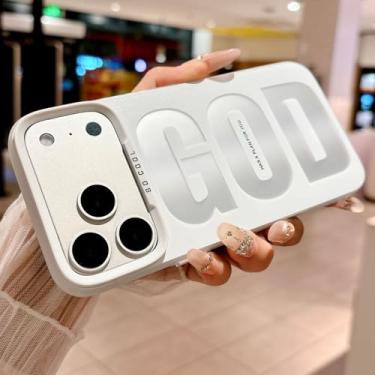 Imagem de HYUEKOKO "GOD HAS A Plan for You, capa de telefone para iPhone 17 Pro, linda moda impressão de letras estéticas, design simples, capa de TPU macio fino à prova de choque para meninas, mulheres e