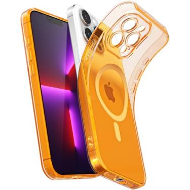 Imagem de Svanove Capa magnética transparente para iPhone 13 Pro, compatível com Magsafe Slim Thin Transparente Mag Safe Case para mulheres, meninas, fofa, brilhante, fluorescente, de silicone macio com capa