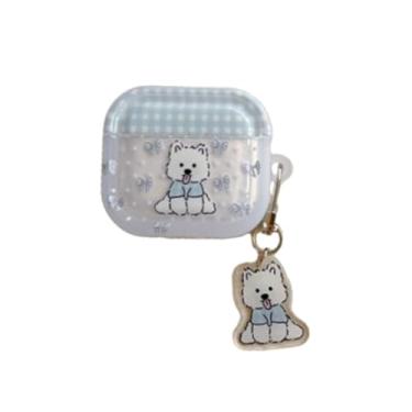 Imagem de GUAYQAT Capa protetora para fones de ouvido para Airpods 4, capa protetora de fone de ouvido com estampa engraçada fofa para AirPods 4ª geração, capa de fone de ouvido para meninas e mulheres (filhote