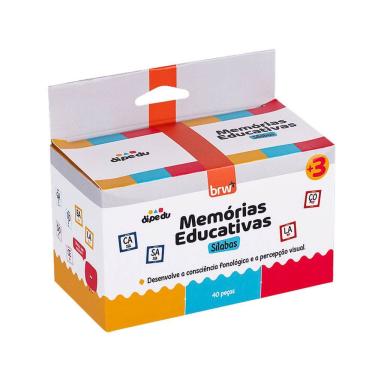 Imagem de Jogo Da Memória Sílabas Dipedu Com 40 Peças - Brw 3080