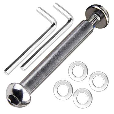 Imagem de OTFAITP M8 8mm x 8.8 Grau Eixo de Aço Carbono Allen Parafuso Conjunto para Frente Traseira 2 3 4 Rodas Stunt Scooter Traço Adolescente/Adulto Kick Scooter-800+lb Capacidade (60mm)