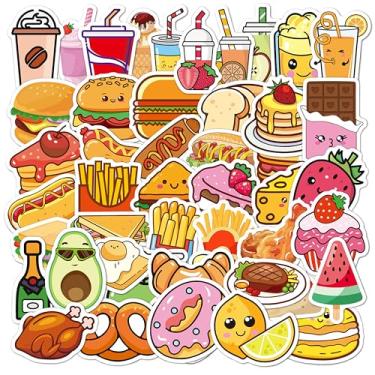 Imagem de 50Pcs Food Water Bottle Stickers Cute Waterproof Vinyl Stickers Skateboard,Laptop Stickers for DIY School Students Gifts Classroom Prizes