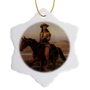 Imagem de 3dRose Enfeite de floco de neve Buffalo Bill Cody, 7,6 cm