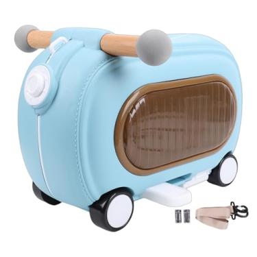 Imagem de Luqeeg Ride on Luggage, Multi Modos Anti Tipping over 20l Ride on Toddler Rolling Suitcase with Wheels & Lights Mochila com rodinhas para bordo de viagem 46 x 21 x 30 cm (azul)