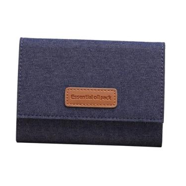 Imagem de Baoblaze Bolsa para transporte de óleos essenciais, estojo de tecido jeans para frascos roll-on, bolsa compacta para guardar perfumes.