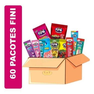 Imagem de Kit 60 Fini Bala De Gelatina Sabores Sortidos